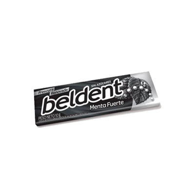 CHICLE BELDENT MENTA FUERTE (NEGRO)